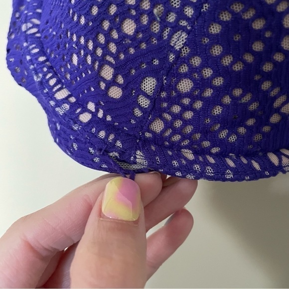 Victoria's Secret Purple and Nude Lace Lined Perfect Coverage Bra - Picture 4 of 10